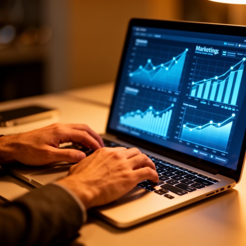 Marketing analytics dashboard showing business growth